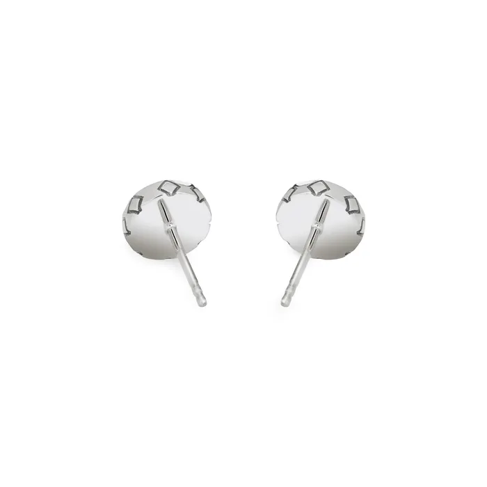 closebymejewelry Detailed Circle Stud Cremation Earrings in Sterling Silver Earrings