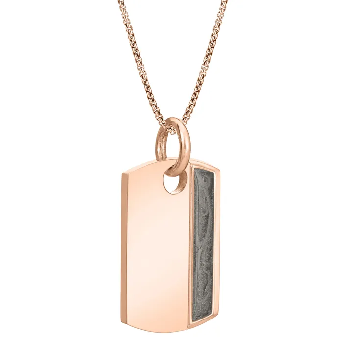 closebymejewelry Dog Tag Cremation Necklace in 14K Rose Gold Necklaces