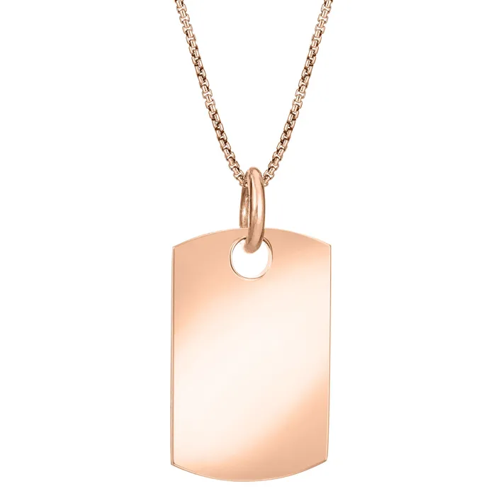 closebymejewelry Dog Tag Cremation Necklace in 14K Rose Gold Necklaces