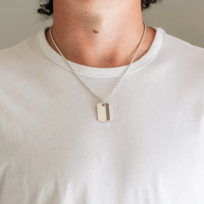 closebymejewelry Dog Tag Cremation Necklace in 14K Rose Gold Necklaces