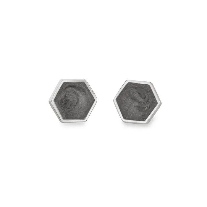closebymejewelry Earrings Hexagon Stud Cremation Earrings in Sterling Silver closebymejewelry Earrings Hexagon Stud Cremation Earrings in Sterling Silver