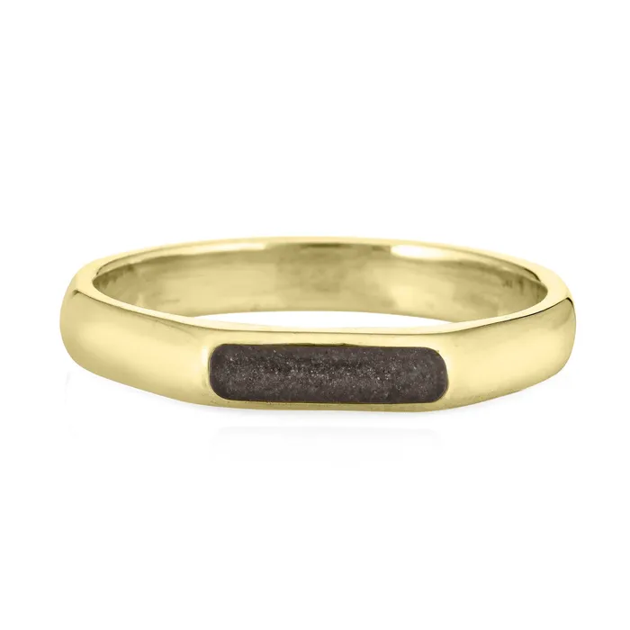 closebymejewelry Mens Smooth Band Cremation Ring in 14K Yellow Gold Rings