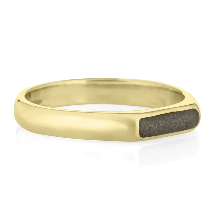 closebymejewelry Mens Smooth Band Cremation Ring in 14K Yellow Gold Rings