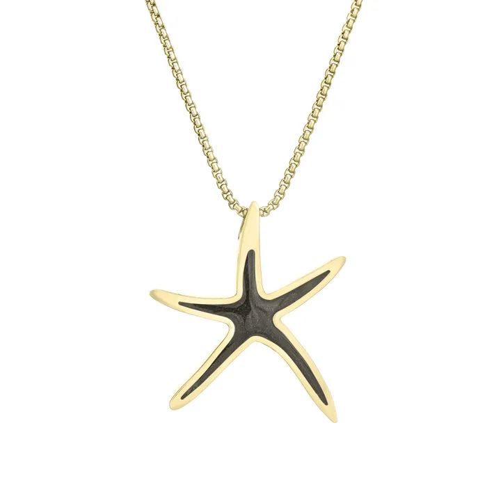 closebymejewelry Necklaces Sea Star Cremation Necklace in 14K Yellow Gold