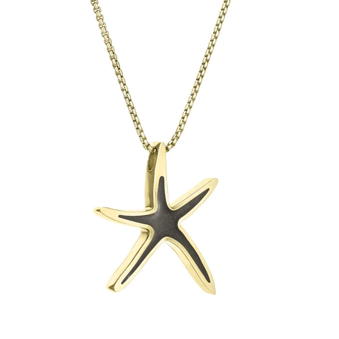 closebymejewelry Necklaces Sea Star Cremation Necklace in 14K Yellow Gold