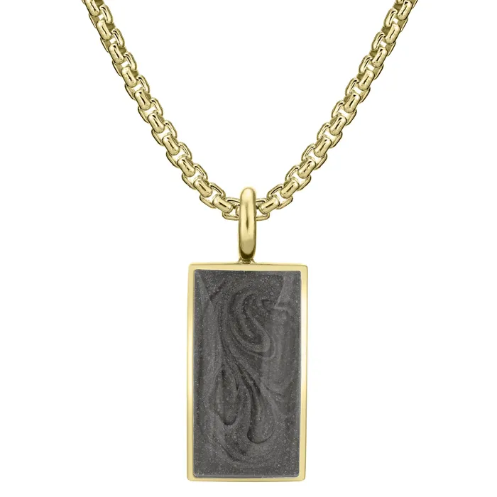 closebymejewelry Necklaces Simple Bail Rectangle Cremation Necklace in 14K Yellow Gold closebymejewelry Necklaces Simple Bail Rectangle Cremation Necklace in 14K Yellow Gold