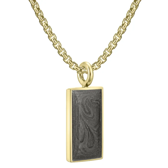 closebymejewelry Necklaces Simple Bail Rectangle Cremation Necklace in 14K Yellow Gold