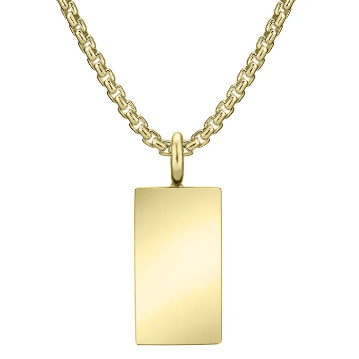 closebymejewelry Necklaces Simple Bail Rectangle Cremation Necklace in 14K Yellow Gold
