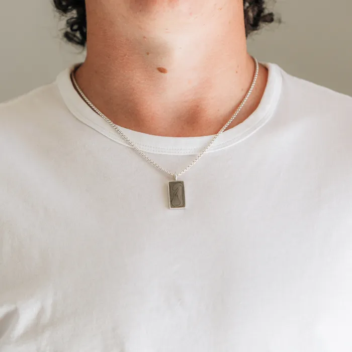 closebymejewelry Necklaces Simple Bail Rectangle Cremation Necklace in 14K Yellow Gold