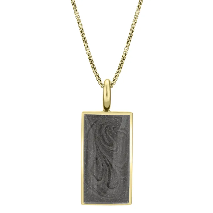 closebymejewelry Necklaces Simple Bail Rectangle Cremation Necklace in 14K Yellow Gold