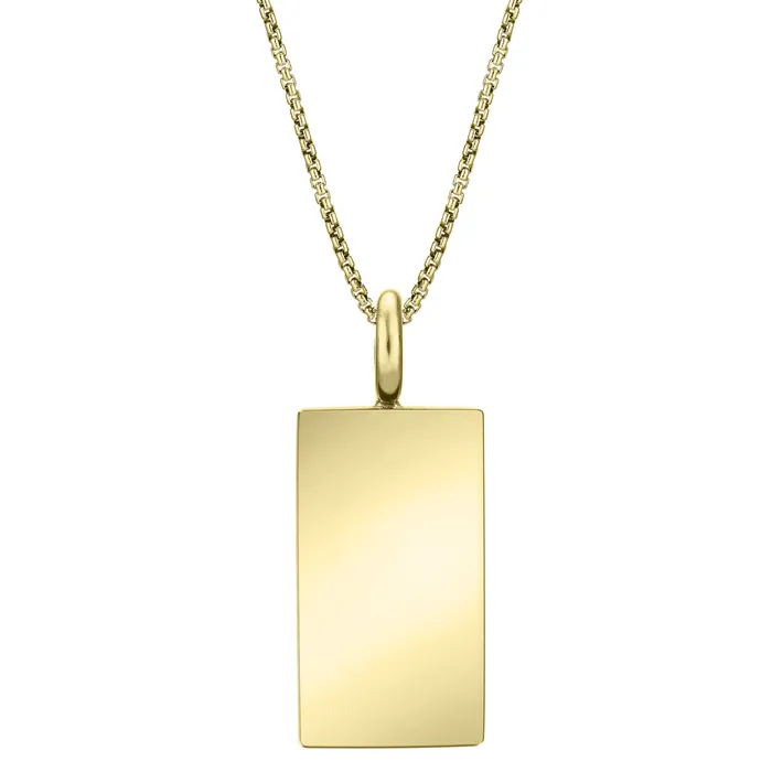 closebymejewelry Necklaces Simple Bail Rectangle Cremation Necklace in 14K Yellow Gold
