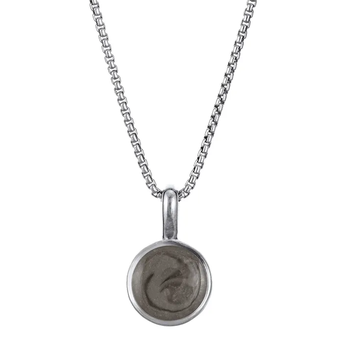 closebymejewelry Necklaces Single Circle Setting Cremation Necklace in 14K White Gold closebymejewelry Necklaces Single Circle Setting Cremation Necklace in 14K White Gold