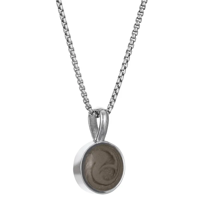closebymejewelry Necklaces Single Circle Setting Cremation Necklace in 14K White Gold