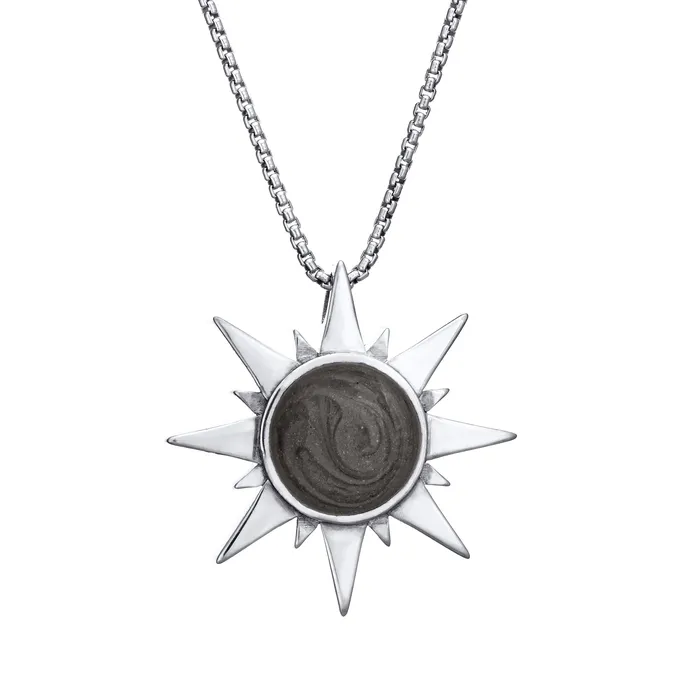 closebymejewelry Necklaces Sun Cremation Necklace in 14K White Gold