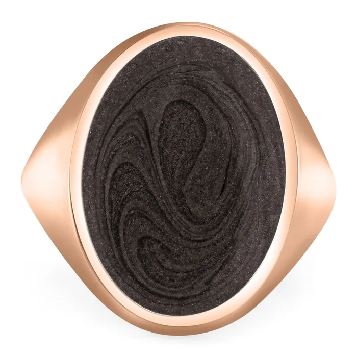 closebymejewelry Rings Oval Signet Cremation Ring in 14K Rose Gold