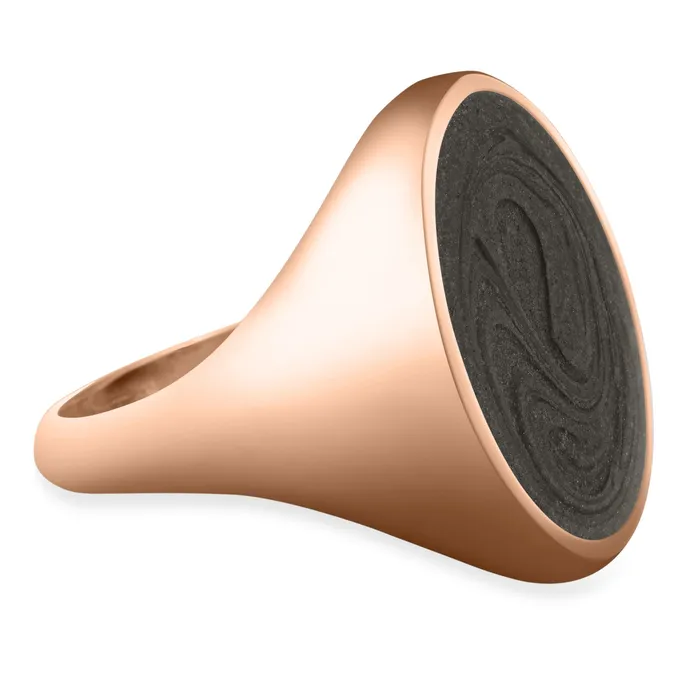 closebymejewelry Rings Oval Signet Cremation Ring in 14K Rose Gold