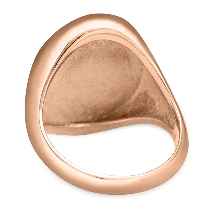 closebymejewelry Rings Oval Signet Cremation Ring in 14K Rose Gold
