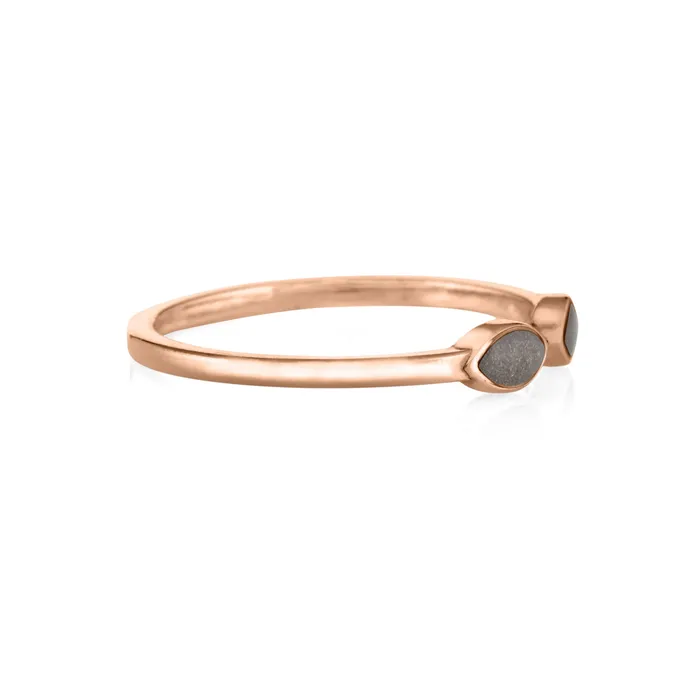 closebymejewelry Two Setting Cremation Ring in 14K Rose Gold Rings