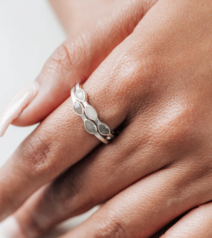 closebymejewelry Two Setting Cremation Ring in 14K Rose Gold Rings