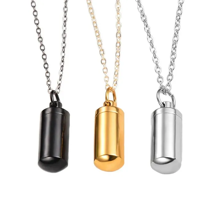 Cylinder Memorial Vessel Urn Pendant Necklace VVS Jewelry Necklaces