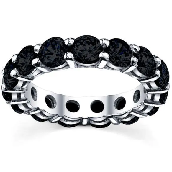 deBebians 5 Carat Black Diamond Eternity Band Rings