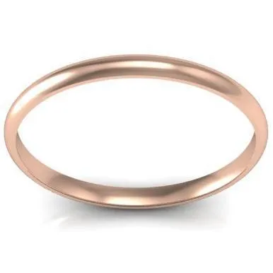 deBebians Gold Domed Wedding Band 2mm Rings