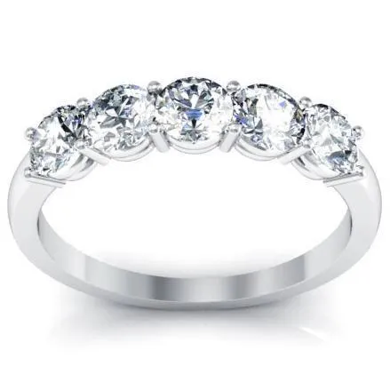 deBebians Rings 100cttw Shared Prong Round Diamond Five Stone Ring