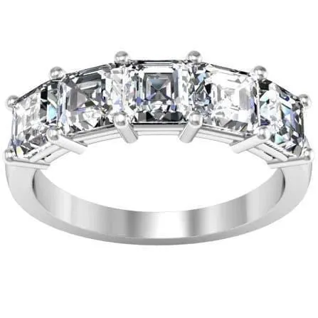 deBebians Rings 200cttw Shared Prong Asscher Diamond Five Stone Ring