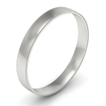 deBebians Rings 3mm Milgrain Wedding Ring in 18k