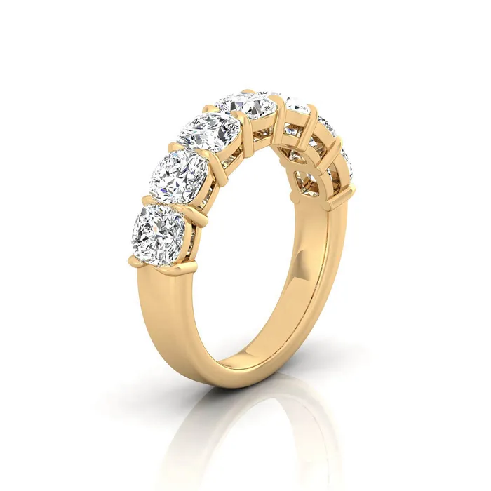 deBebians Rings Cushion Cut Lab Grown Diamond Seven Stone Ring 210cttw