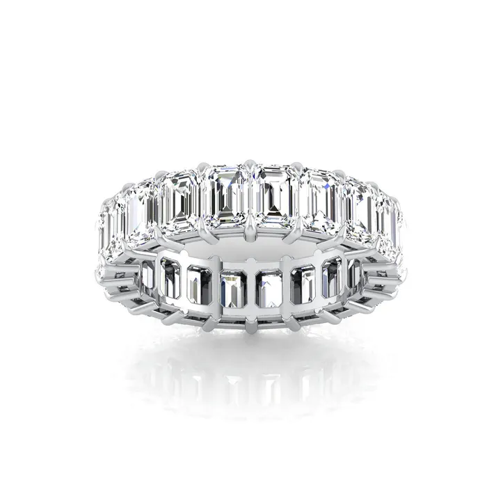 deBebians Rings Emerald Cut Lab Grown Diamond Eternity Band 600cttw
