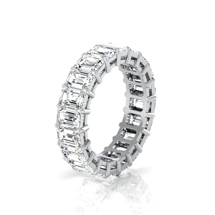 deBebians Rings Emerald Cut Lab Grown Diamond Eternity Band 600cttw