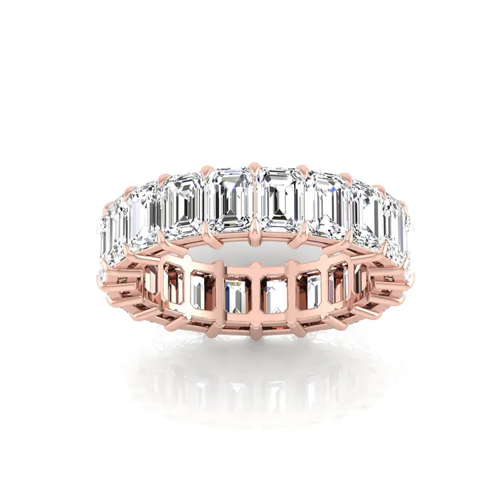 deBebians Rings Emerald Cut Lab Grown Diamond Eternity Band 600cttw