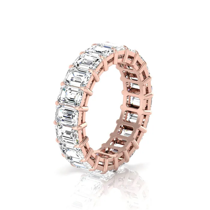 deBebians Rings Emerald Cut Lab Grown Diamond Eternity Band 600cttw