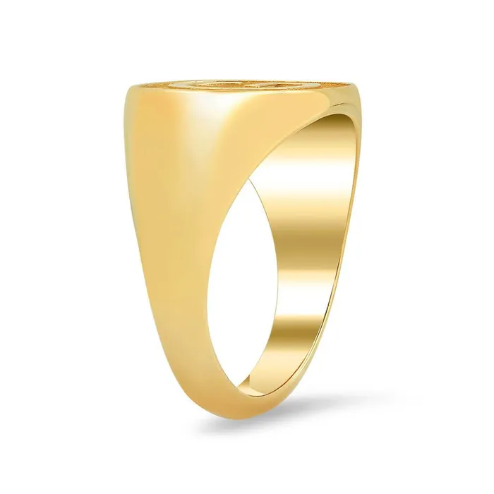 deBebians Rings Single Initial Raised Womens Signet Ring deBebians Rings Single Initial Raised Womens Signet Ring