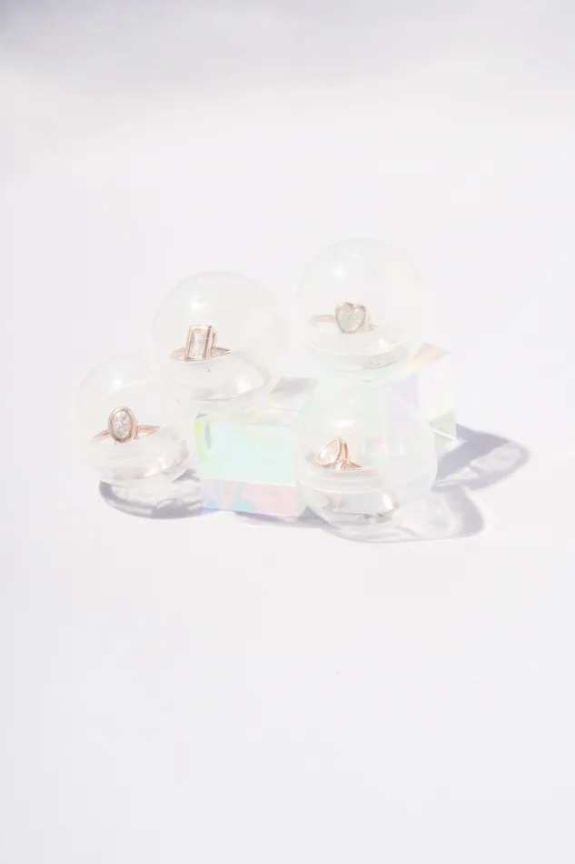 Diamante Teardrop Bezel Ring READYMADE Rings