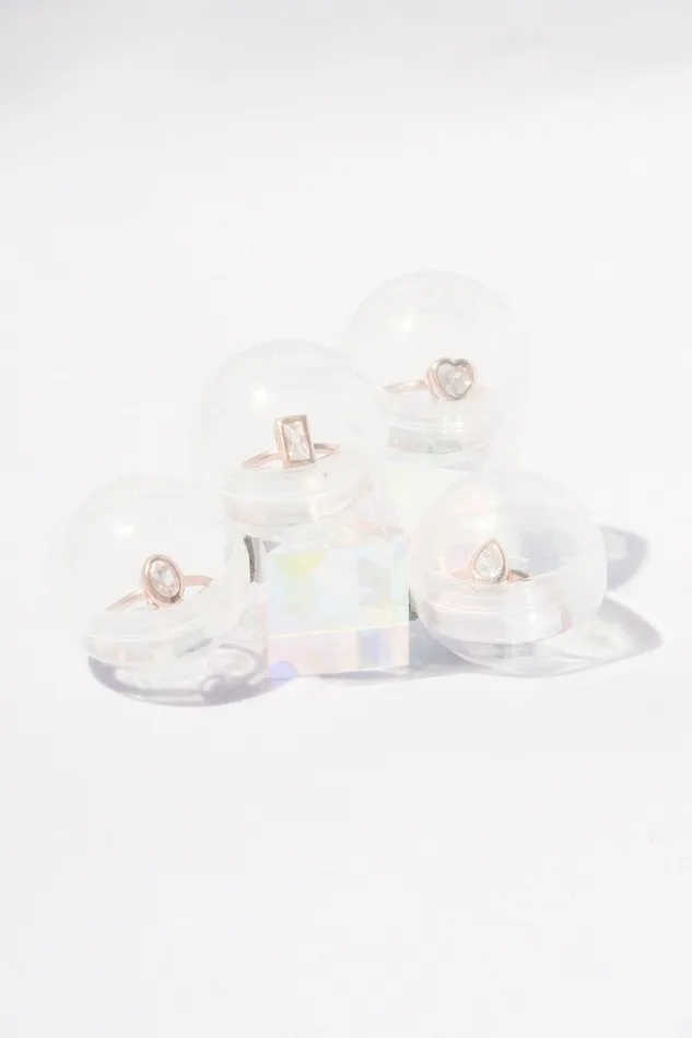 Diamante Teardrop Bezel Ring READYMADE Rings