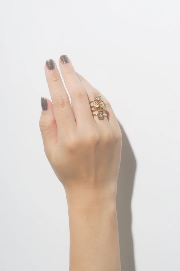 Diamante Teardrop Bezel Ring READYMADE Rings