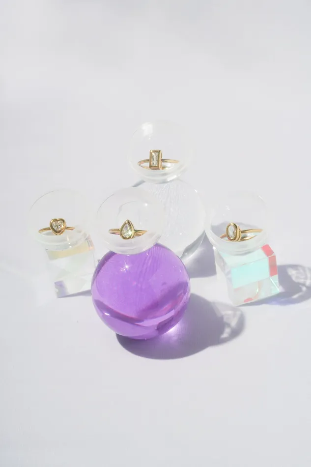 Diamante Teardrop Bezel Ring READYMADE Rings
