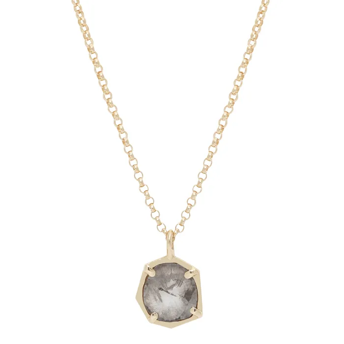 Diamond Slice Geo Necklace Lauren Wolf Jewelry Necklaces