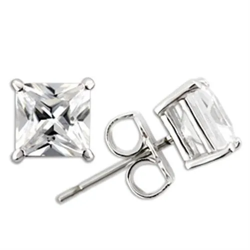 Earrings 0W160 Rhodium 925 Sterling Silver Earrings with AAA Grade CZ in Clear Alamode Earrings 0W160 Rhodium 925 Sterling Silver Earrings with AAA Grade CZ in Clear Alamode