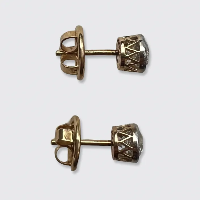 Earrings 140 ct Old EuropeanCut Diamond Stud Earrings 21stfinds