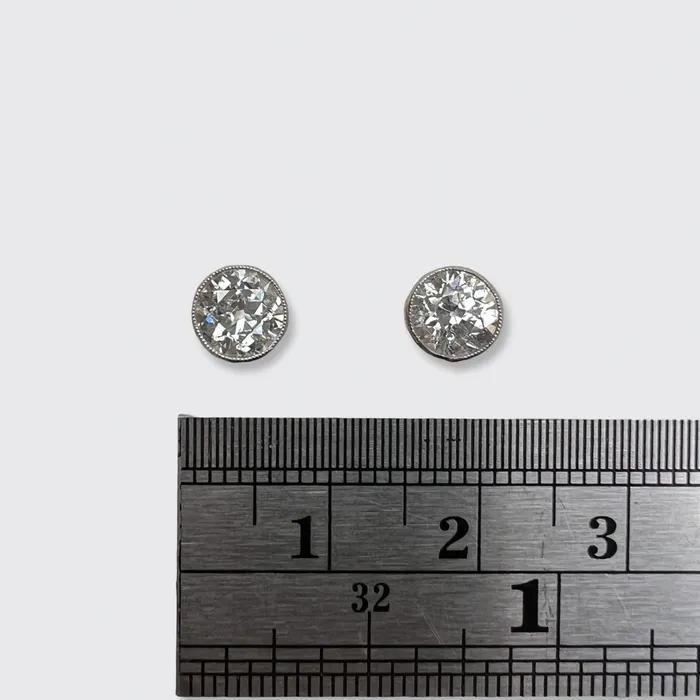 Earrings 140 ct Old EuropeanCut Diamond Stud Earrings 21stfinds