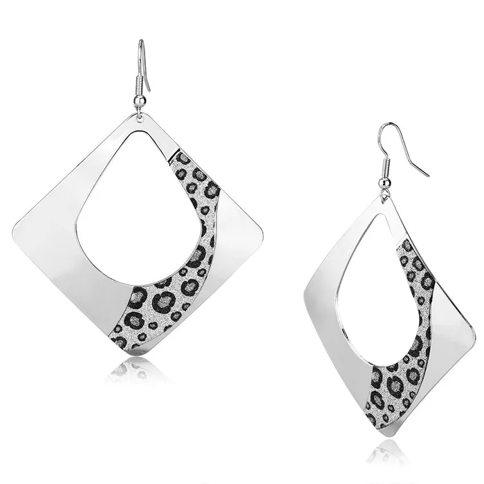 Earrings Alamode LO2718 Rhodium Iron Earrings with No Stone