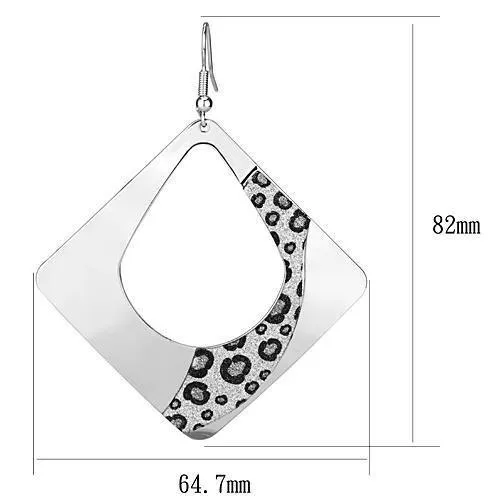 Earrings Alamode LO2718 Rhodium Iron Earrings with No Stone