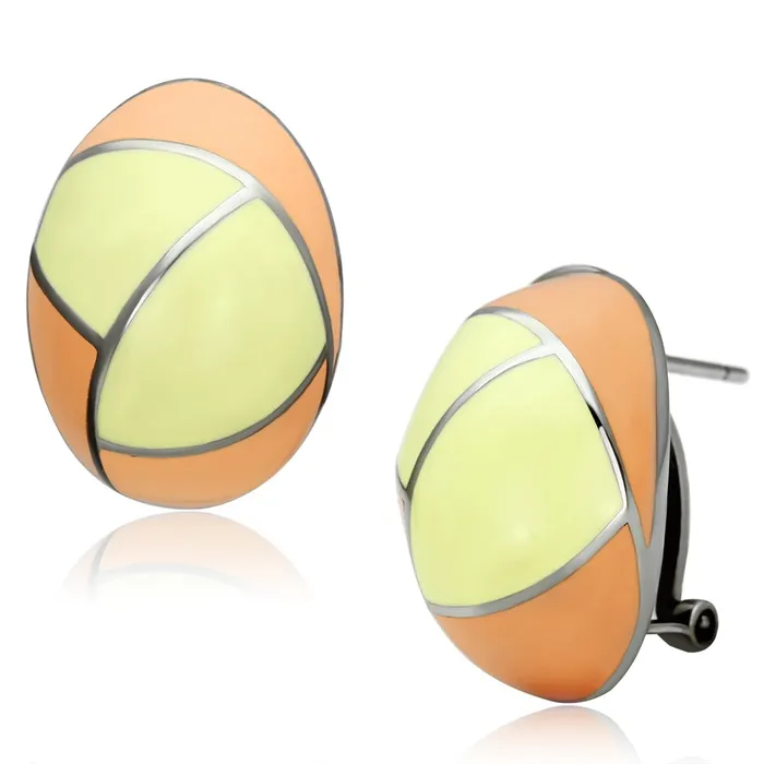 Earrings Alamode TK899 High polished no plating Stainless Steel Earrings with Epoxy in Multi Color Earrings Alamode TK899 High polished no plating Stainless Steel Earrings with Epoxy in Multi Color