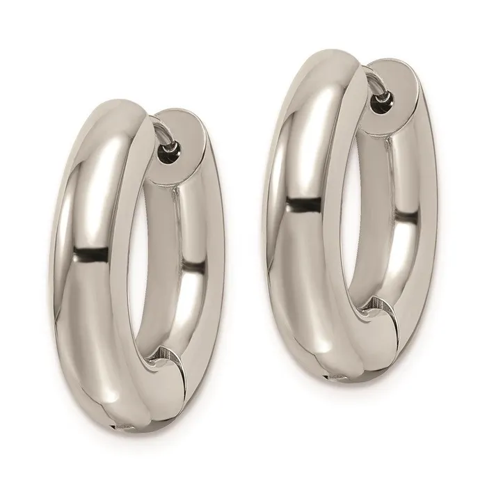 Earrings Chisel Stainless Steel Polished 5mm Hinged Hoop Earrings Earrings Chisel Stainless Steel Polished 5mm Hinged Hoop Earrings