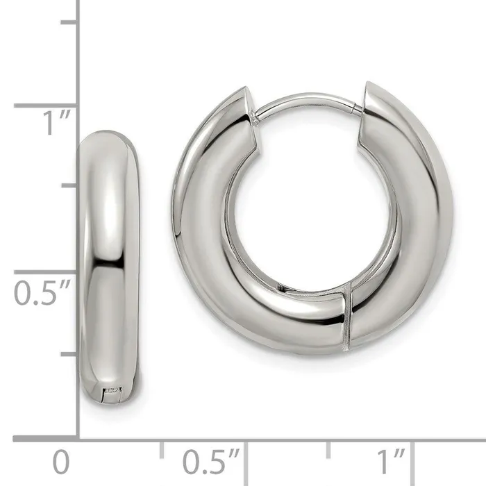 Earrings Chisel Stainless Steel Polished 5mm Hinged Hoop Earrings Earrings Chisel Stainless Steel Polished 5mm Hinged Hoop Earrings