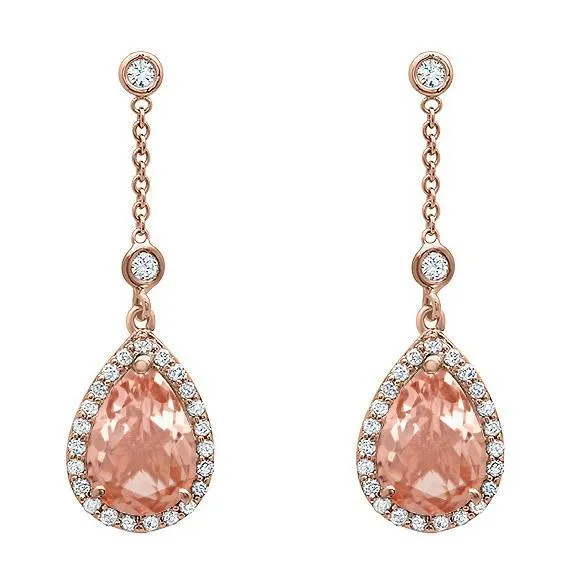 Earrings deBebians Morganite Pear Drop Earrings