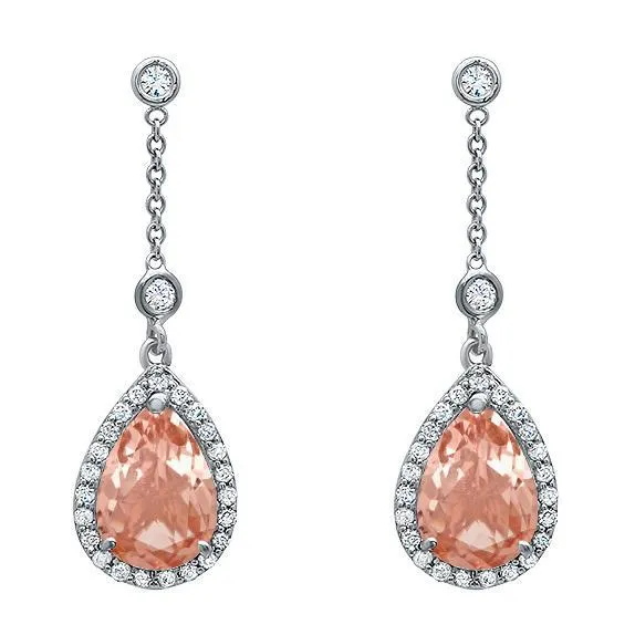 Earrings deBebians Morganite Pear Drop Earrings